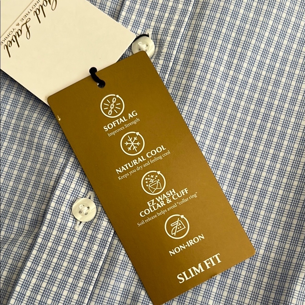 Roundtree & Yorke Blue Dress Shirt - Picture 9 of 10